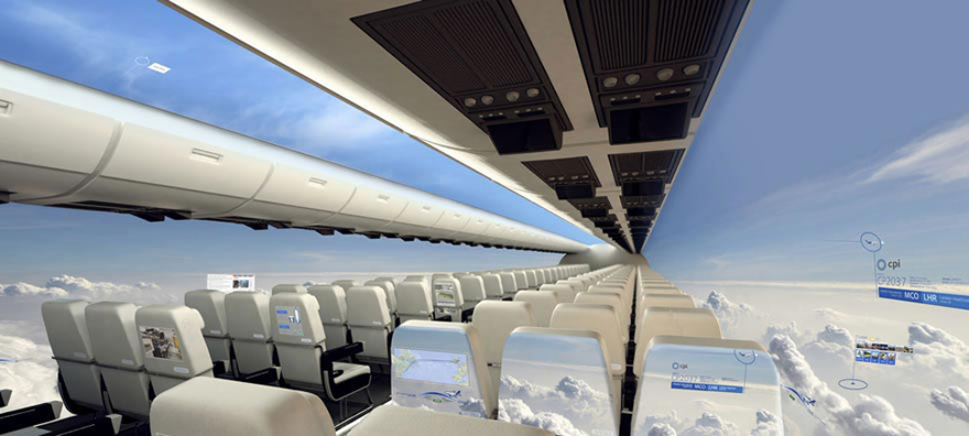 Aviones Del Futuro Con Vistas Panorámicas Del Cielo