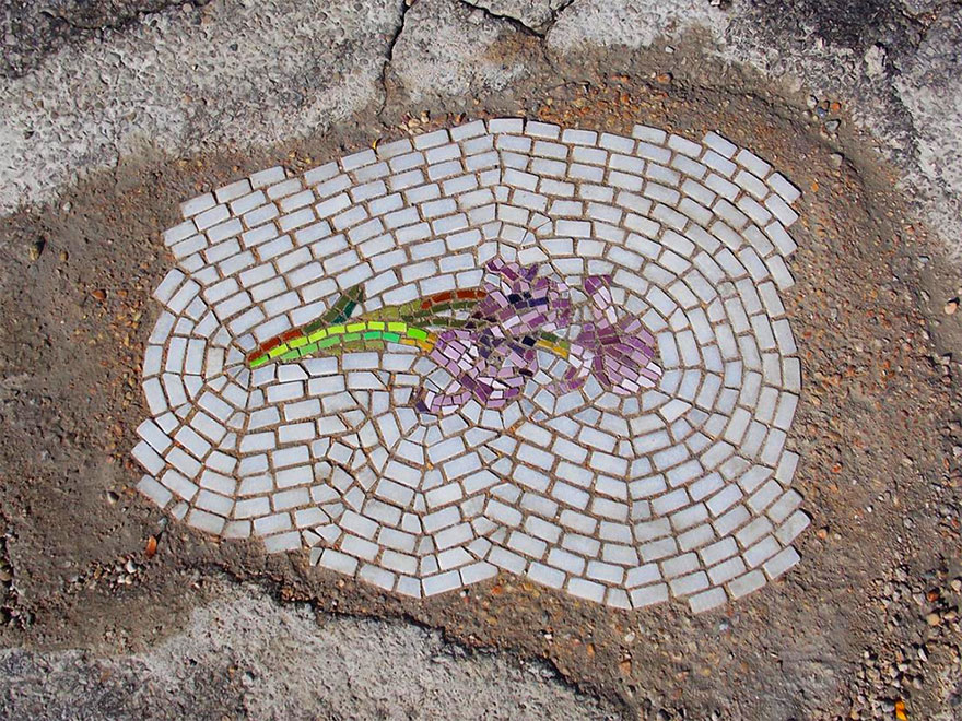 Mosaicos De Flores En Los Baches De Chicago