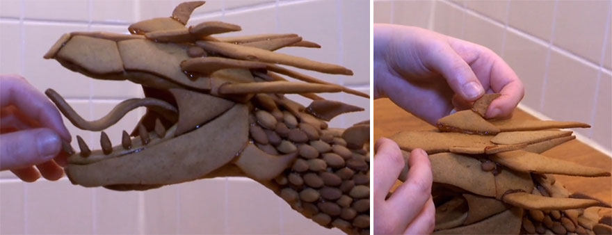 Smaug, el dragón de 'El Hobbit', hecho en pan de jengibre por una artista sueca