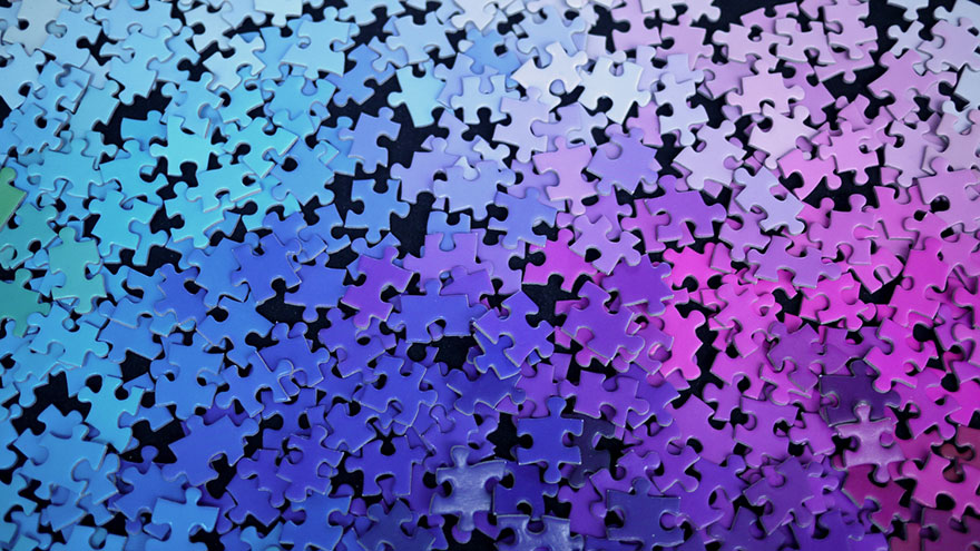 Puzzle de 1000 piezas con la escala de colores CMYK, creado por Clemens Habicht