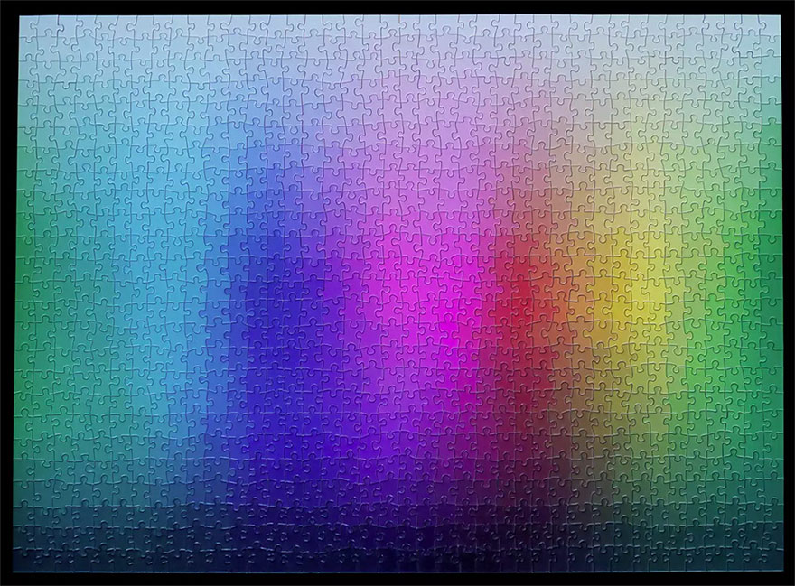 Puzzle de 1000 piezas con la escala de colores CMYK, creado por Clemens Habicht
