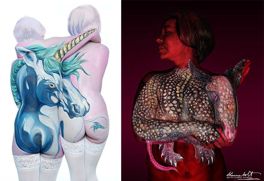 Esta artista transforma a los humanos en animales usando pintura corporal