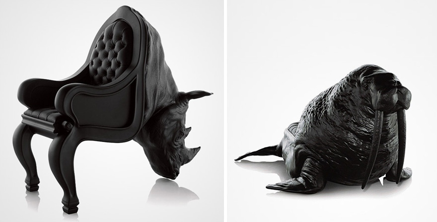 Esta nueva silla diseñada por Maximo Riera tiene la forma y el tamaño de un hipopótamo real