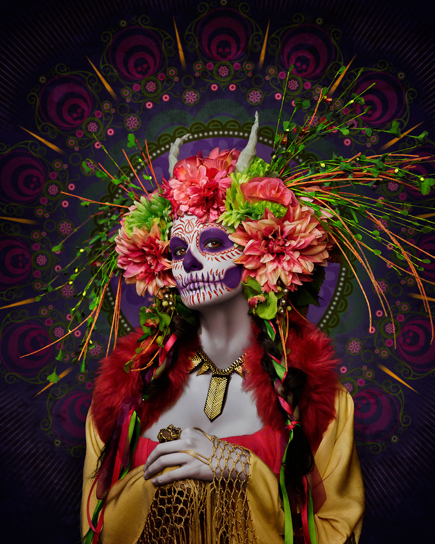 Las Muertas: Bellezas mortales posan en un colorido tributo al Día de los Muertos