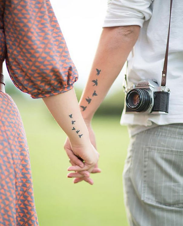 25 Tatuajes a juego para parejas que quieren envejecer juntas