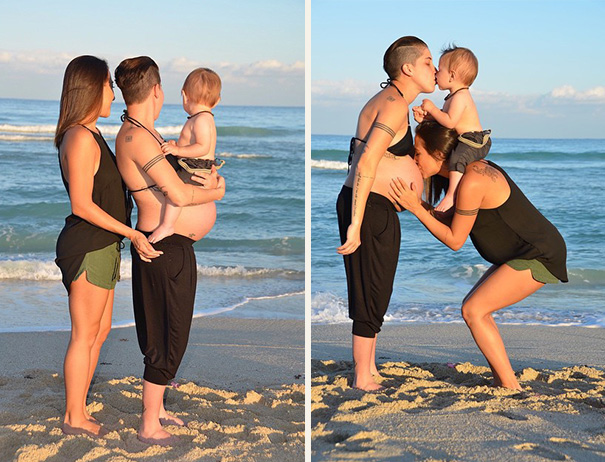 Esta pareja lesbiana publicó fotos de sus embarazos para animar a otras a comenzar una familia