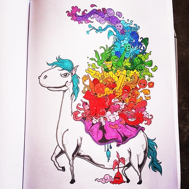 "Doodle Invasion", el libro de colorear para adultos de Kerby Rosanes