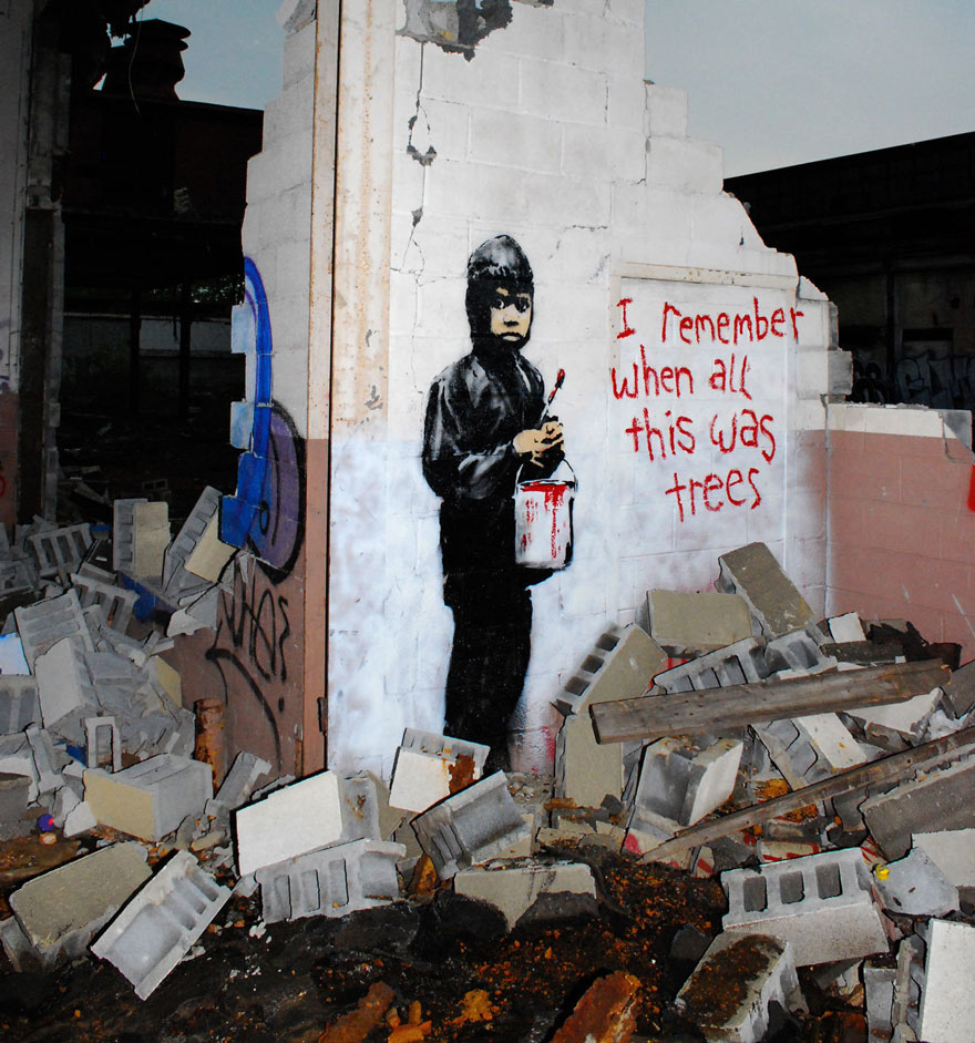 20 Elocuentes obras de arte urbano mostrando la desagradable verdad