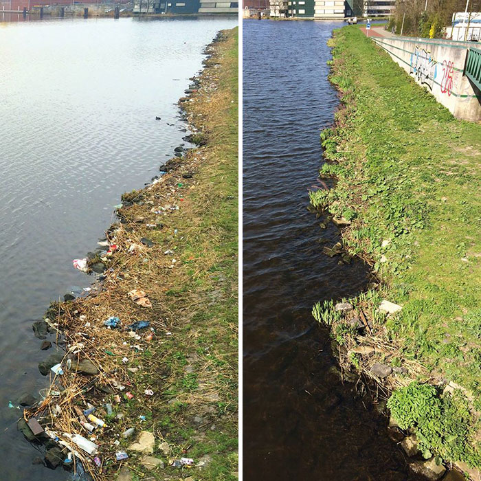 A este holandés le molestaba toda la basura que veía camino al trabajo, así que esto es lo que hizo: