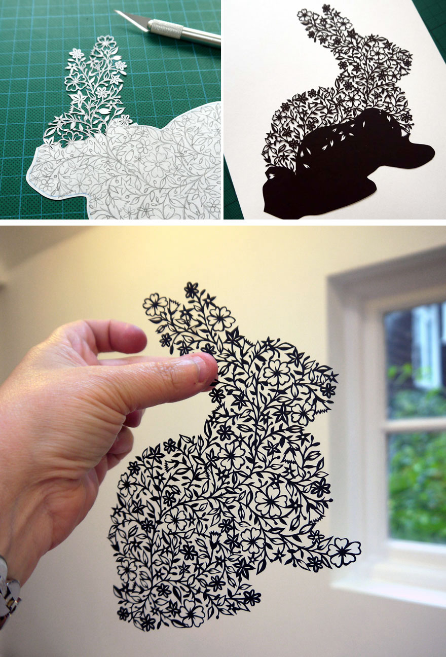 Esta artista recorta a mano intrincadas obras de arte de una sola hoja de papel
