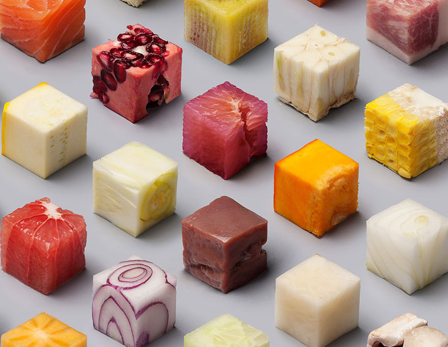 98 Cubos perfectos de alimentos crudos para dar hambre a los perfeccionistas
