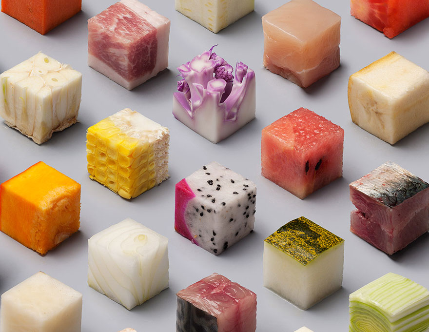 98 Cubos perfectos de alimentos crudos para dar hambre a los perfeccionistas