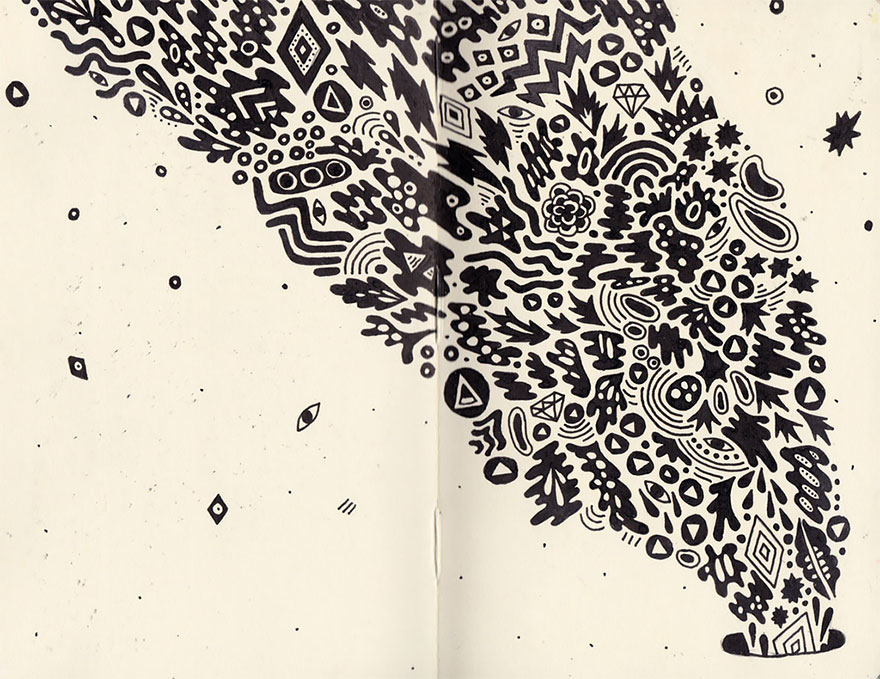 Esta artista muestra los dibujos extremadamente detallados de su cuaderno