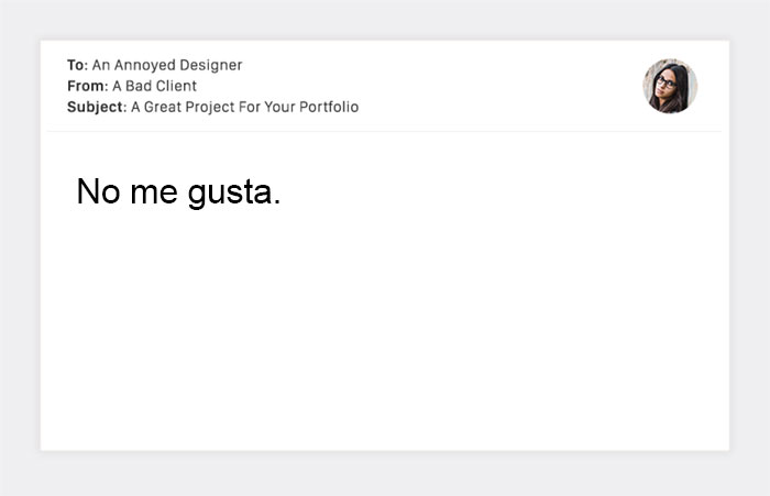 A los diseñadores les "encanta" leer estos horribles emails que les envían sus clientes
