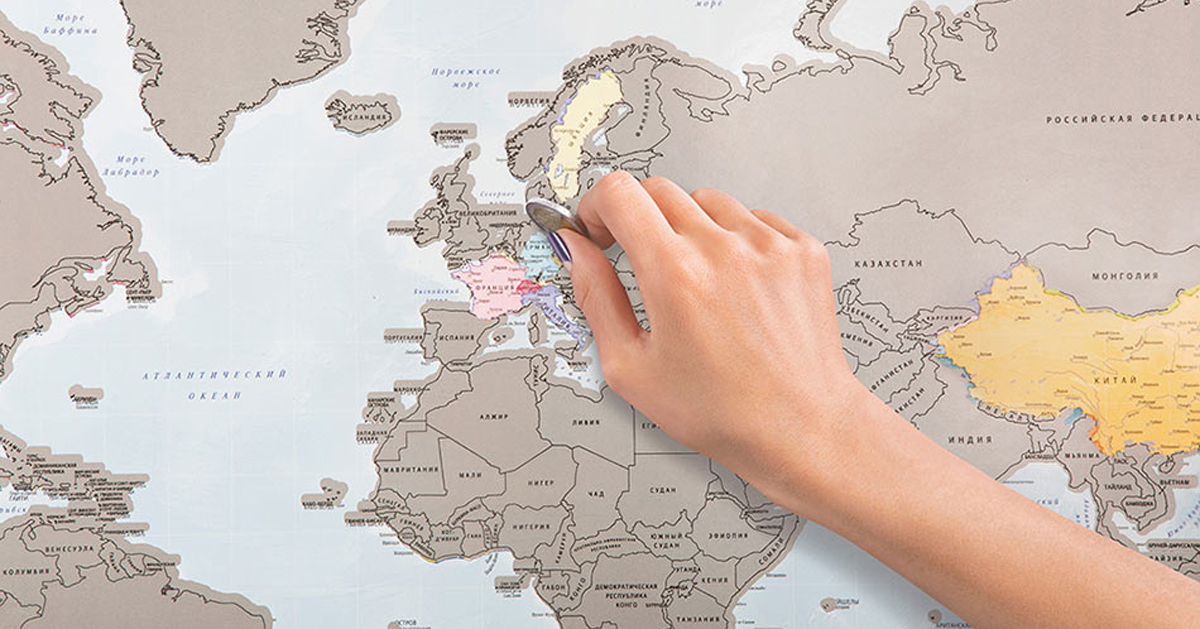 Este mapa para rascar sirve para marcar los países que has
