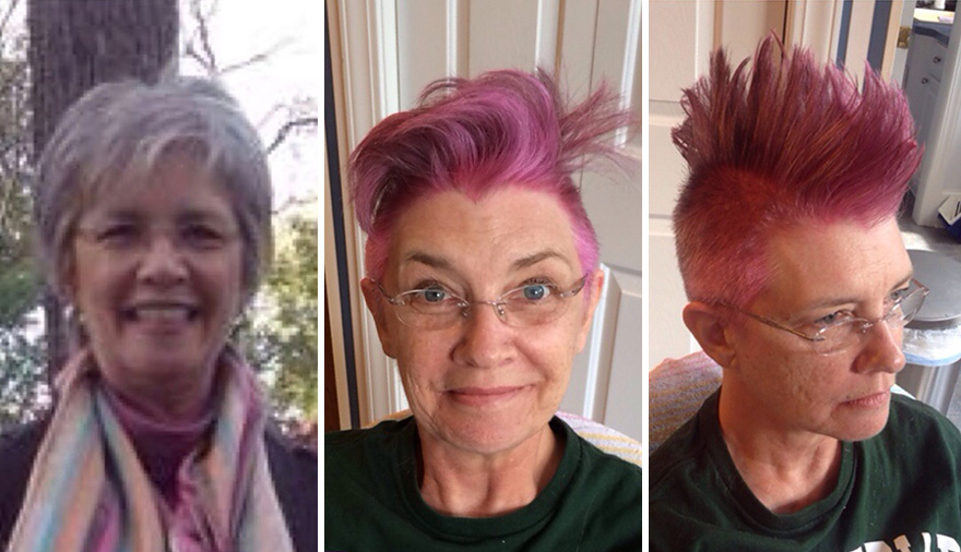 Esta madre pidió a su hija que le hiciera algo divertido en el pelo antes de perderlo en la quimioterapia