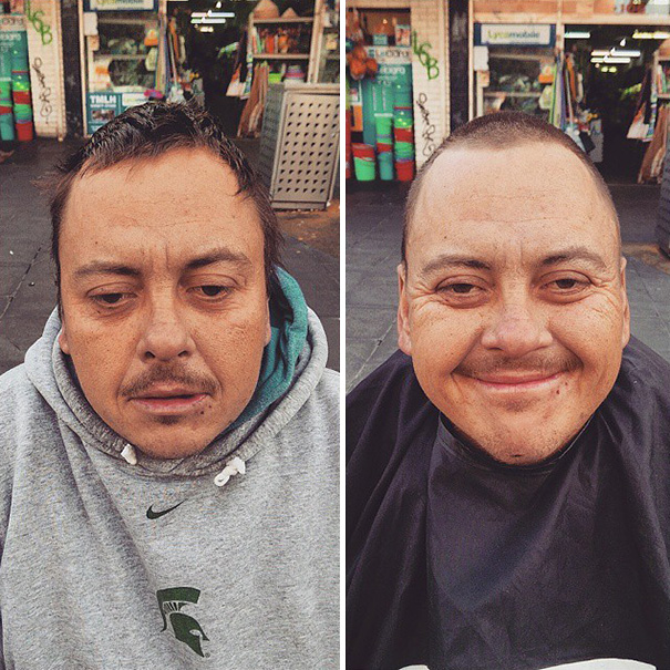 Este barbero corta el pelo gratis a los indigentes mientras lucha contra su propia adicción