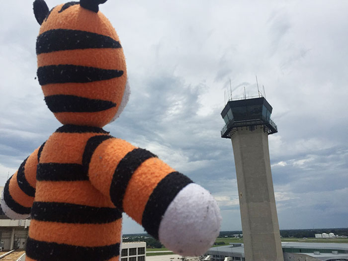 El personal del aeropuerto se lleva de aventuras a este peluche de Hobbes olvidado