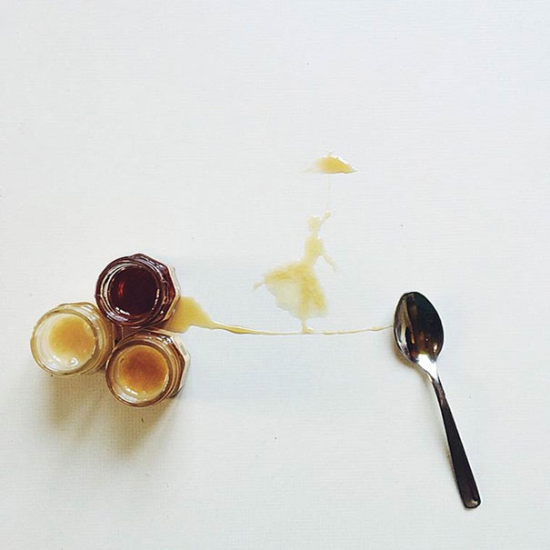 La comida derramada se convierte en arte gracias a Giulia Bernardelli