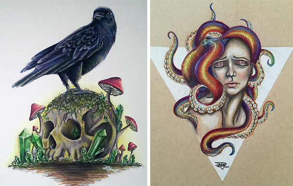 Esta artista autodidacta mexicana de 17 años crea asombrosas acuarelas y dibujos