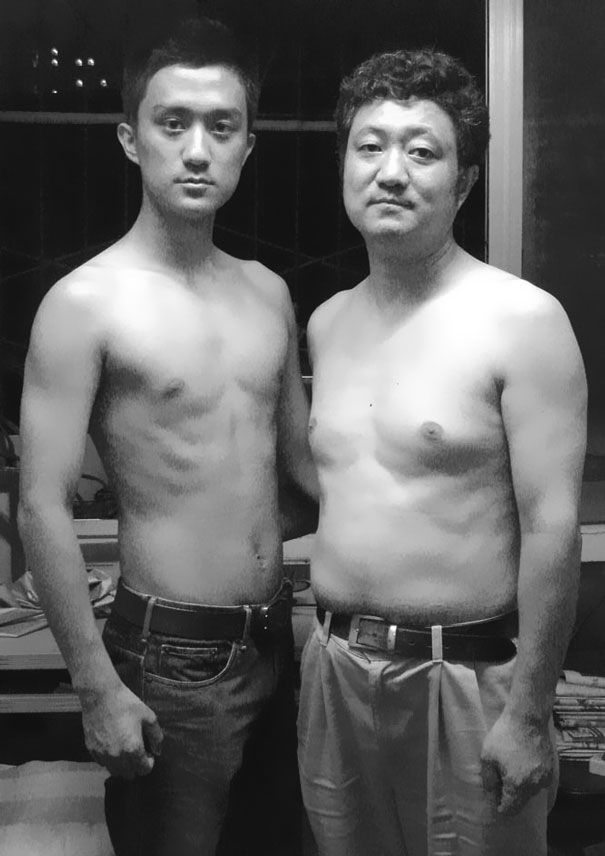 Padre e hijo se hacen la misma foto durante 28 años, hasta que algo cambió
