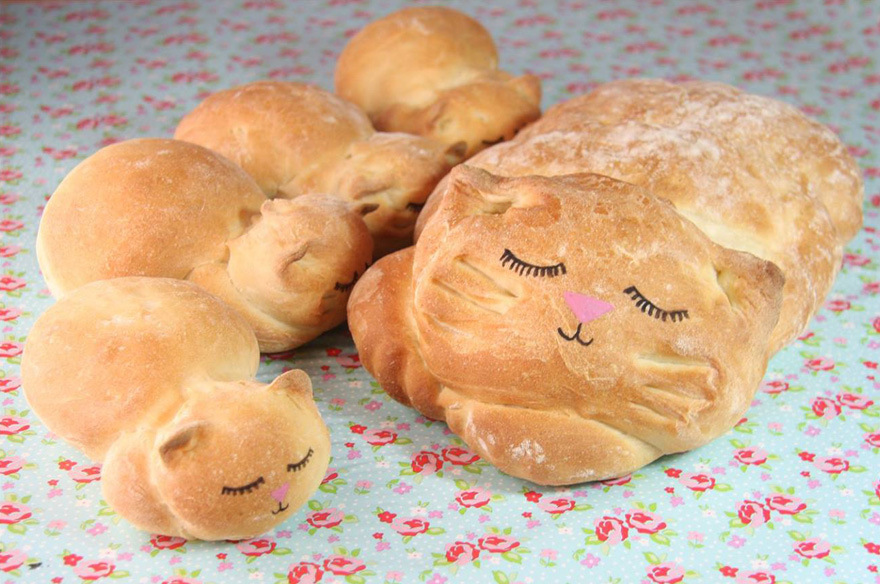Esta panadera convierte el pan en una adorable hogaza en forma de gato