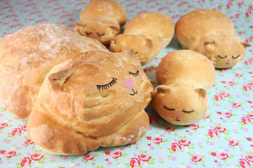 Esta panadera convierte el pan en una adorable hogaza en forma de gato