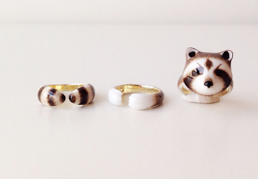 Estos anillos animales cobran vida al unir sus 3 piezas