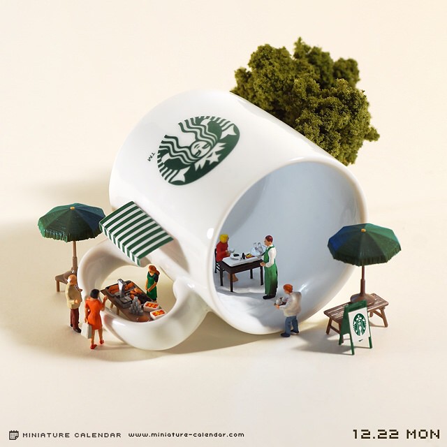 Este artista japonés crea divertidos dioramas en miniatura cada día desde hace 5 años