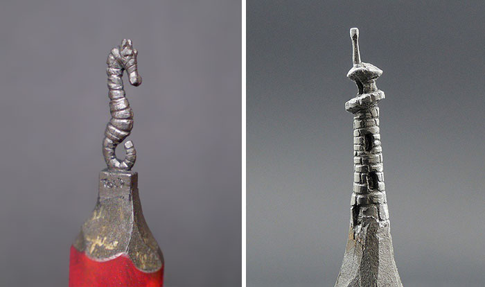 Este artista bosnio talla esculturas asombrosamente detalladas en las puntas de los lápices