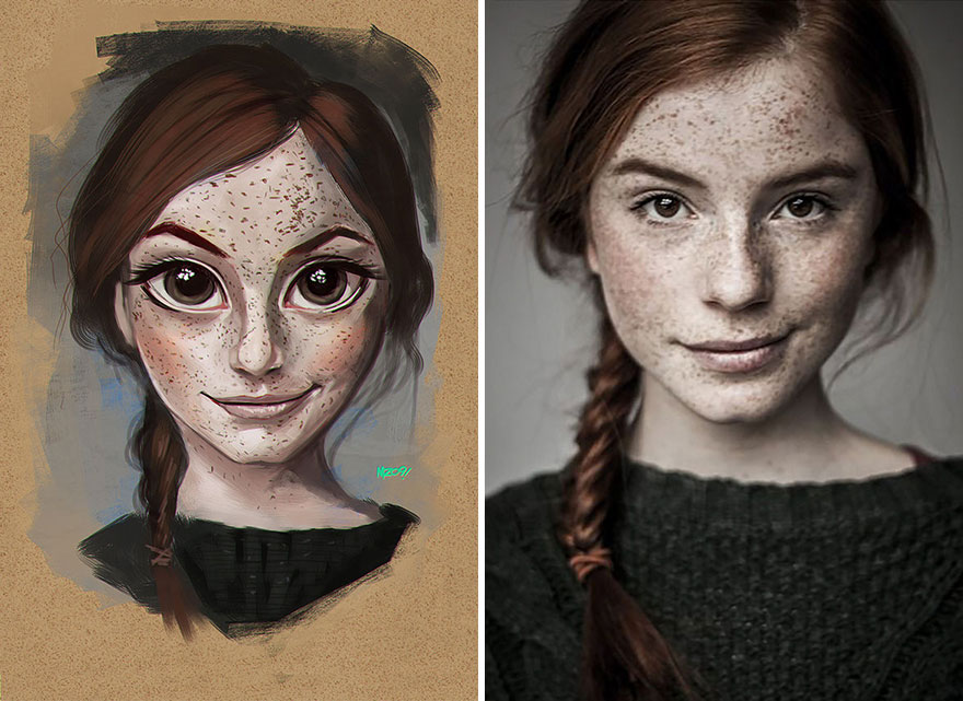 Este artista transforma las fotos de personas al azar en divertidas ilustraciones