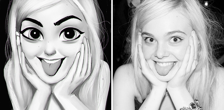 Este artista transforma las fotos de personas al azar en divertidas ilustraciones