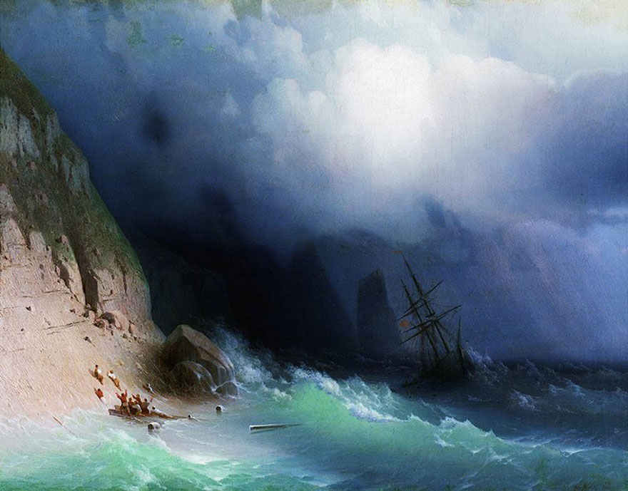 pintura-olas-mar-barcos-ivan-konstantinovich aivazovsky (1)