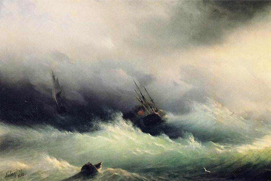 pintura-olas-mar-barcos-ivan-konstantinovich aivazovsky (2)