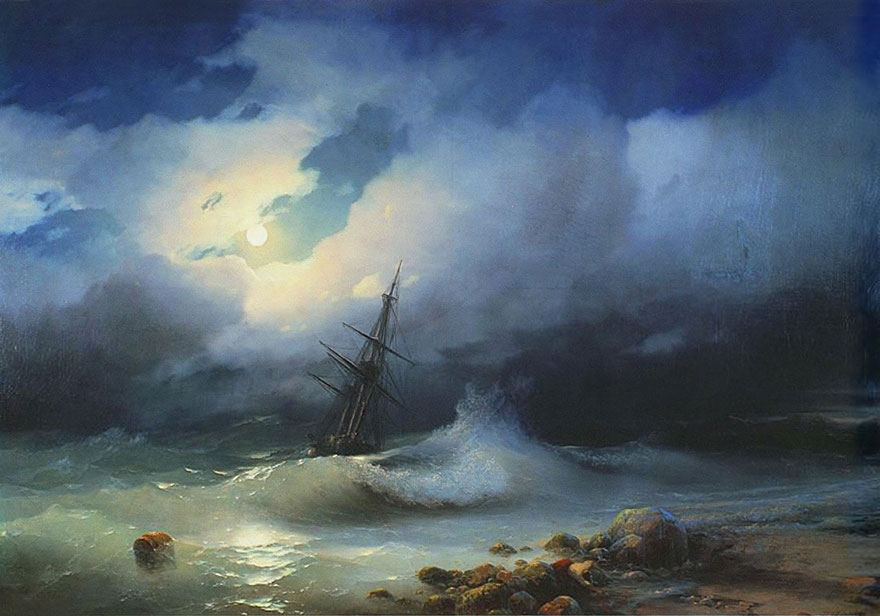 pintura-olas-mar-barcos-ivan-konstantinovich aivazovsky (5)
