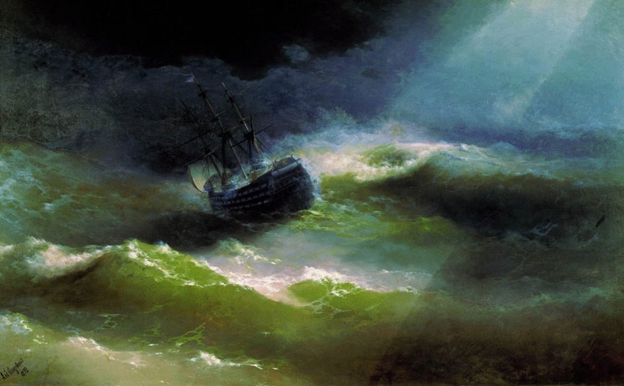 pintura-olas-mar-barcos-ivan-konstantinovich aivazovsky (7)