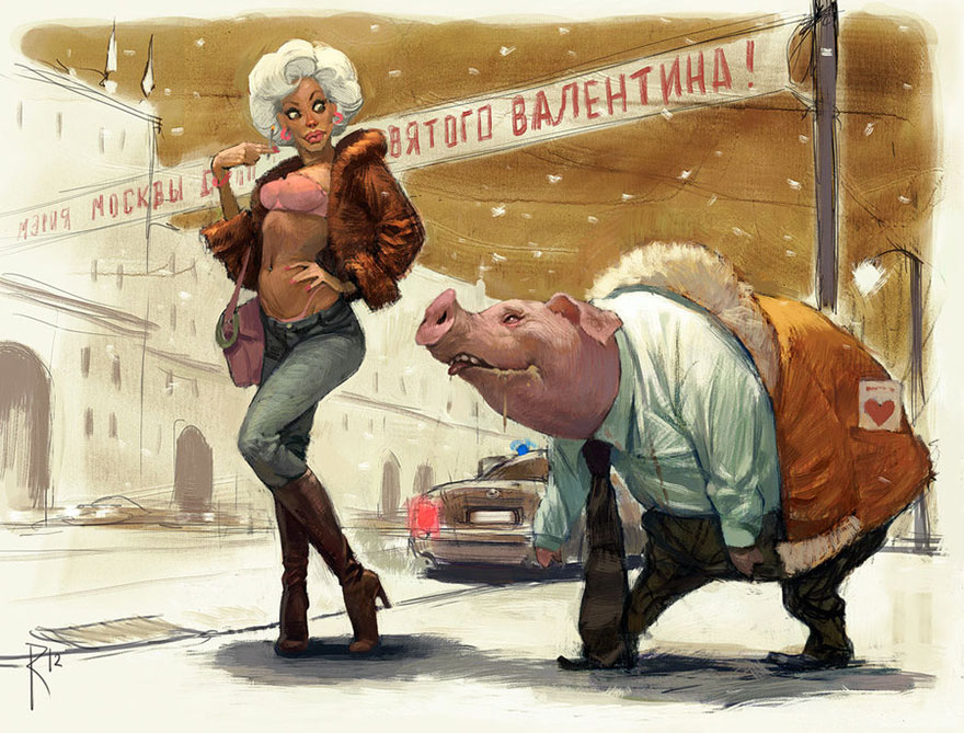 Este artista ruso crea controvertidas ilustraciones llenas de mensajes ocultos
