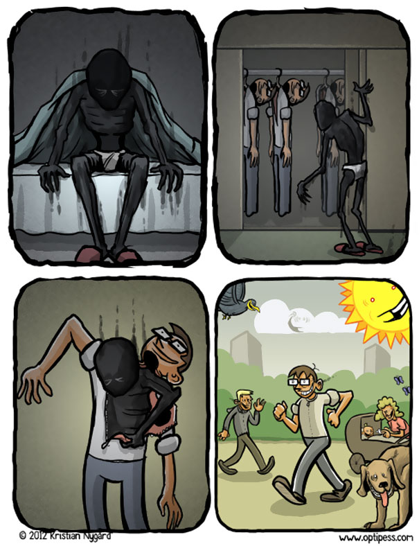 La depresión explicada en sencillos cómics, por Optipess