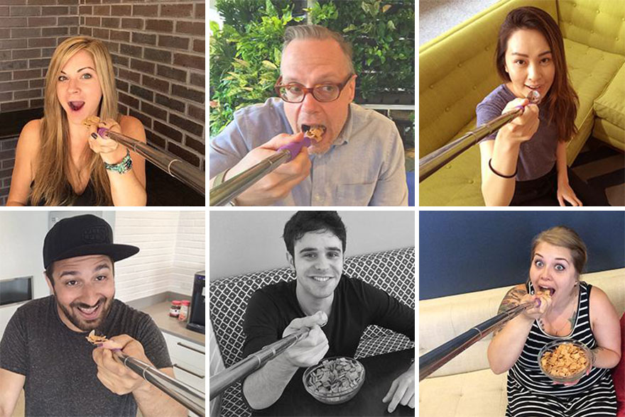Esta cuchara - selfie te permite hacerte fotos mientras comes