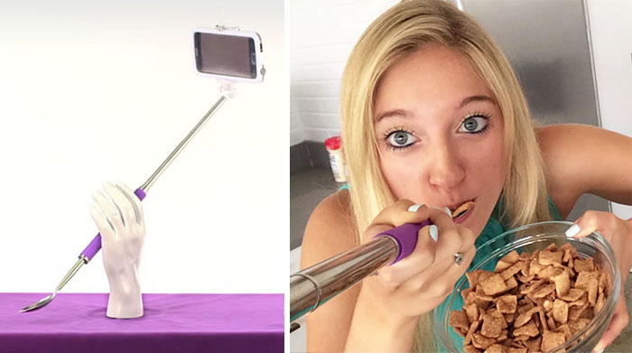 Esta cuchara – selfie te permite hacerte fotos mientras comes
