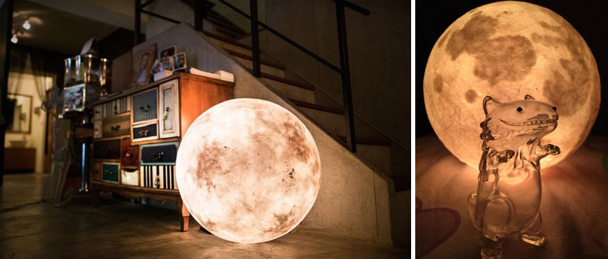 Esta lámpara lunar lleva la luz de la Luna a tu habitación
