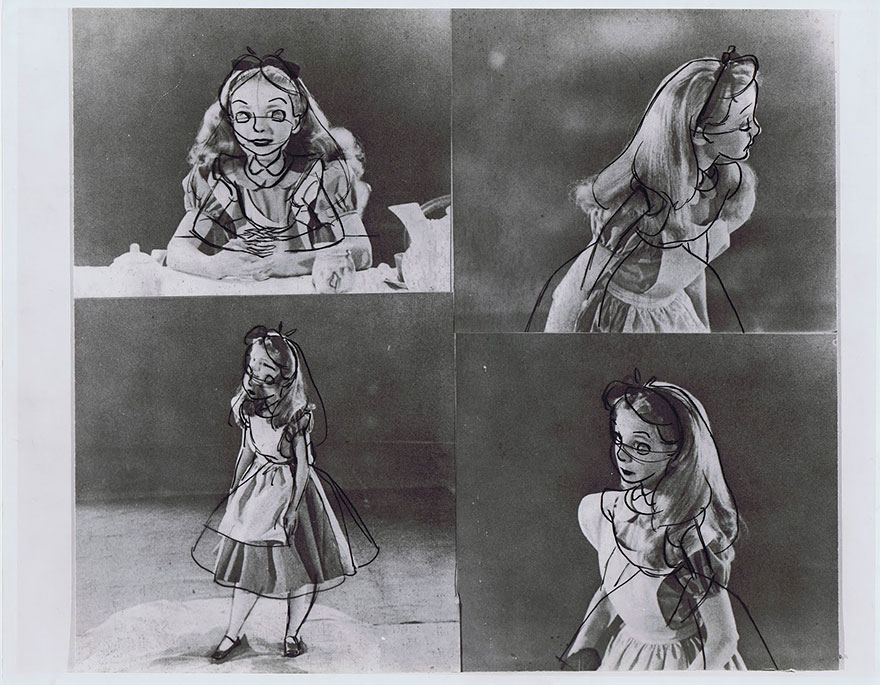 Estas fotos antiguas revelan cómo los animadores de Disney usaron una modelo real para dibujar "Alicia en el país de las Maravillas"