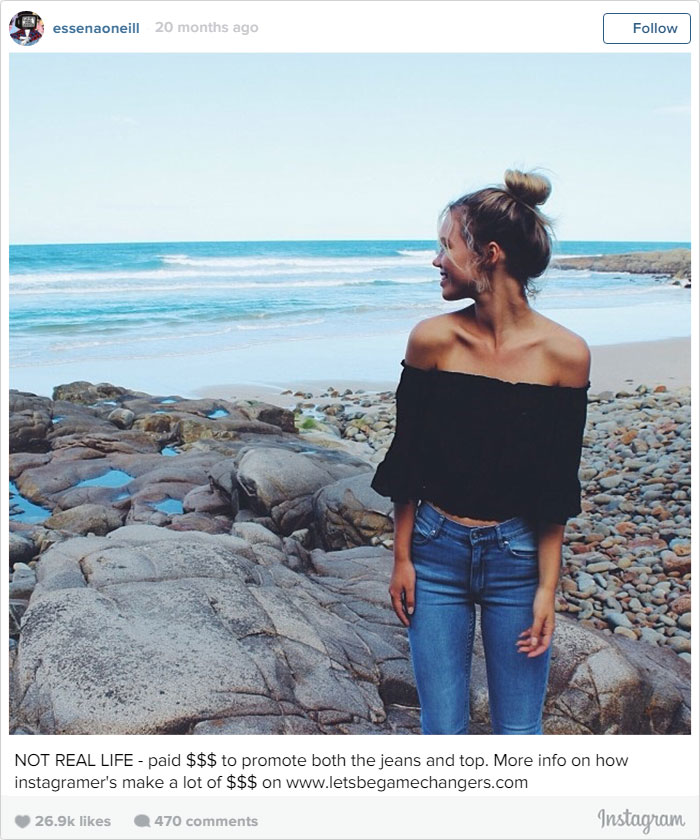 Esta modelo de 18 años editó sus publicaciones en instagram para mostrar la verdad tras las fotos