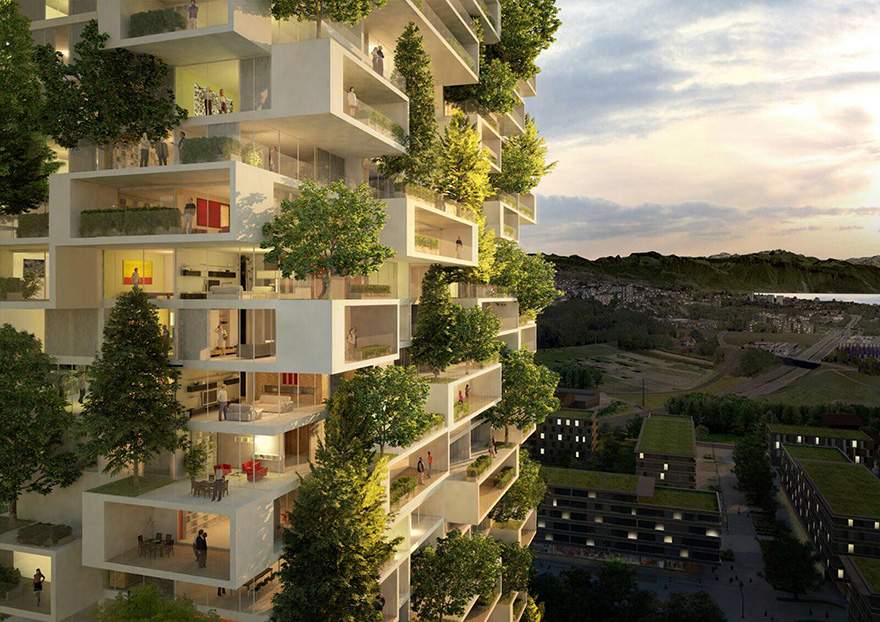 Esta torre de apartamentos será el 1er edificio del mundo cubierto de árboles perennes