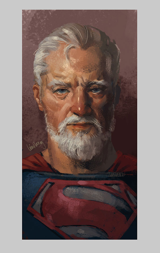 Superhéroes viejos: Este artista muestra el aspecto de estos superhéroes cuando se retiren
