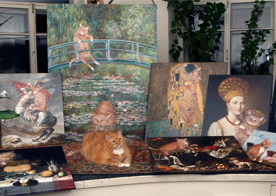 pinturas-famosas-con-gato-Ginger-svetlana-petrova (11)