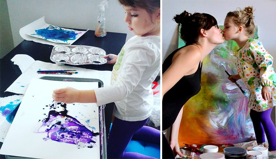 Esta madre convierte en pinturas los garabatos de su hija de 3 años