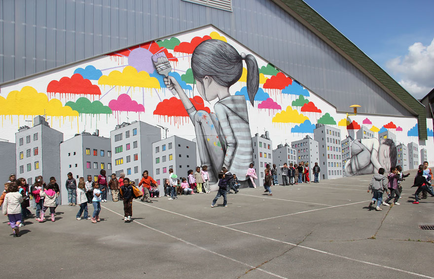 Este artista francés transforma aburridos edificios en obras de arte