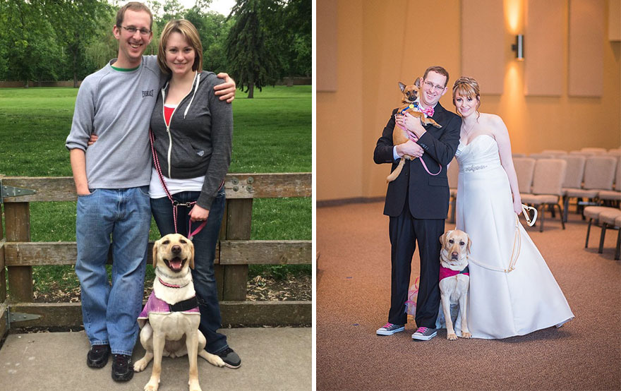 Este perro de asistencia consiguió calmar el ataque de ansiedad de la novia en el día de su boda