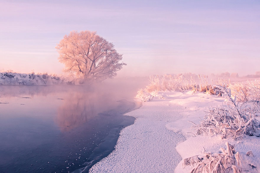Este fotógrafo bielorruso se levanta muy temprano para captar la belleza del invierno